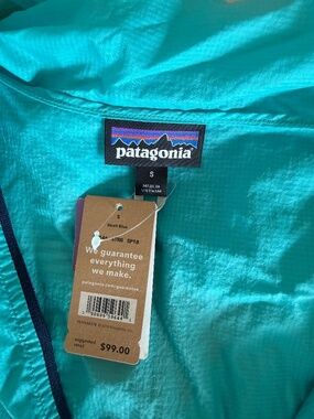 Patagonia Houdini Hooded Windbreaker Jacket Strait Blue Women's Small